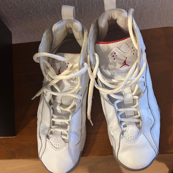 Jordan True Flight BG Kids Sneakers - White and Red Size 5 Y - Picture 10 of 10